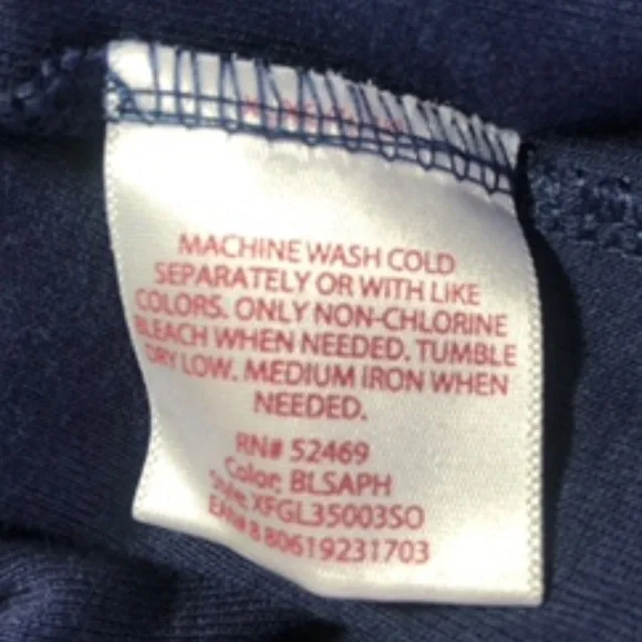 NWOT Faded Glory Long Sleeve V-Neck Navy Tee Size XL (16-18) - Picture 5 of 5